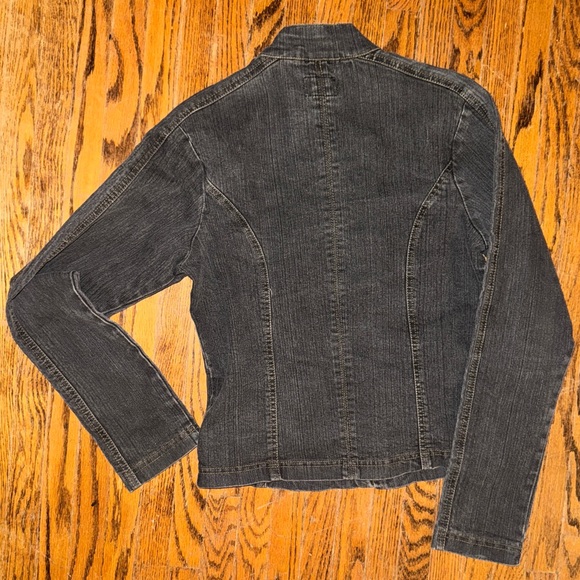 Y2K Dynamite Gray Moto Soft Denim Jacket - size M - Picture 5 of 9